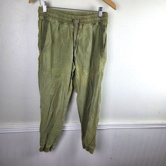Zara Olive Green Chambray Linen Lyocell  Jogger Pants Size Small/SM - Picture 3 of 10